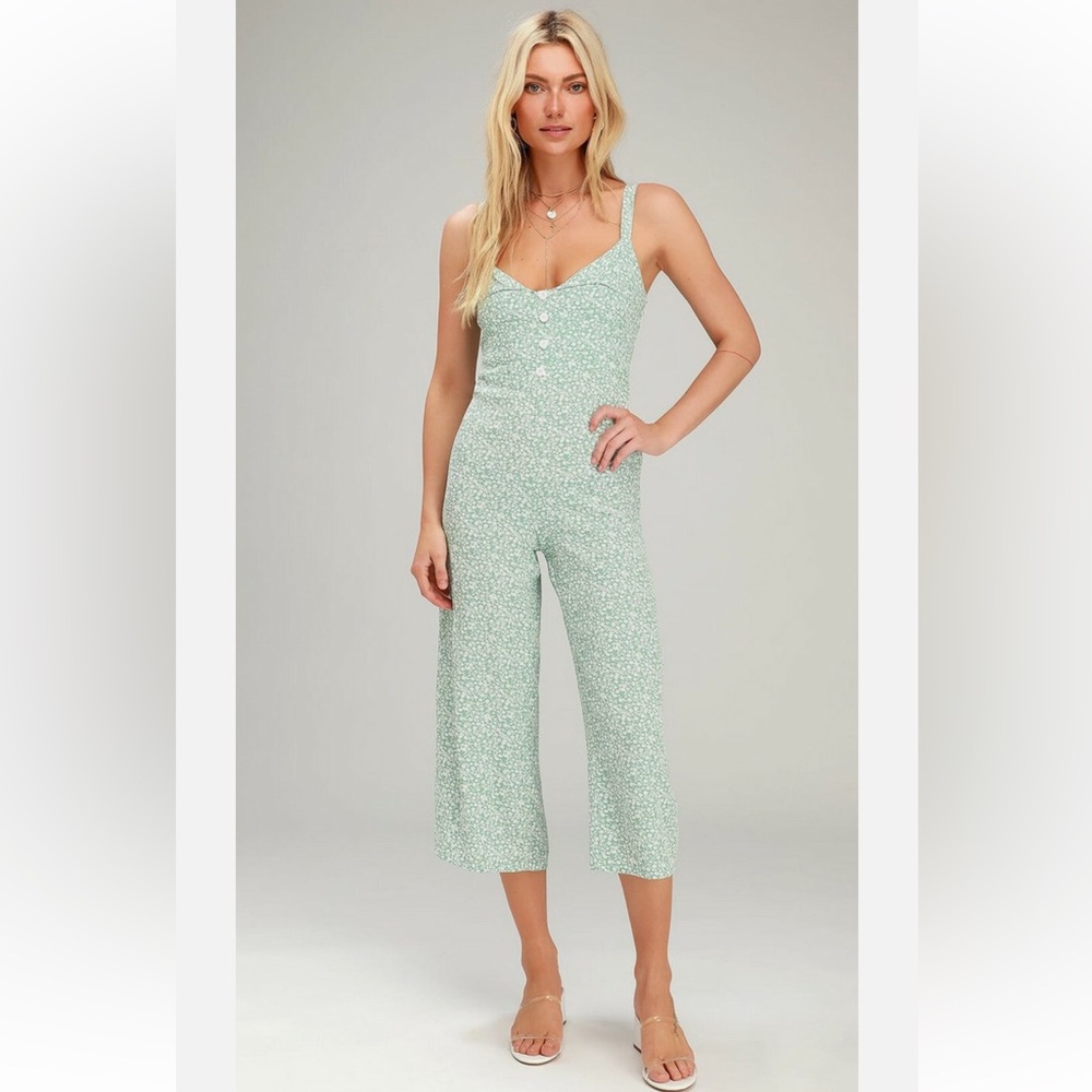 Women's Green Floral Jumpsuit
